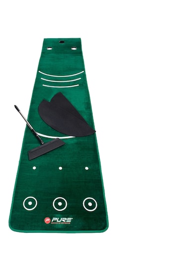 Pure 2 Improve Green Putting Mat with Broom