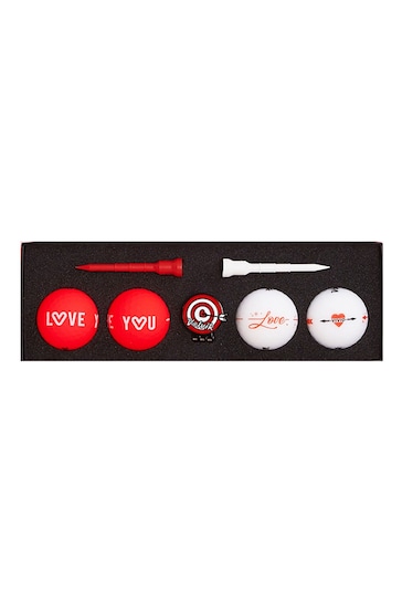Brand Fusion Natural Vivid Limited Edition Love Pack  4 Golf Balls, Ball Marker & Tees