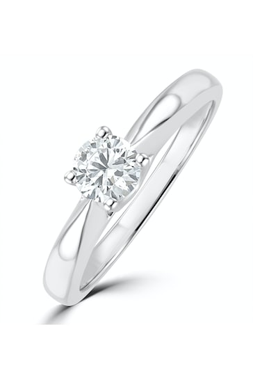 The Diamond Store White Tapered Design Lab Diamond Engagement Ring 0.33ct H/Si 9K White Gold