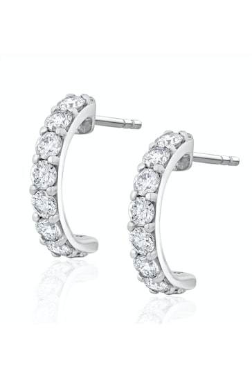 The Diamond Store White Comfort Huggy Lab Diamond Earrings 1.00ct H/Si in 9K White Gold