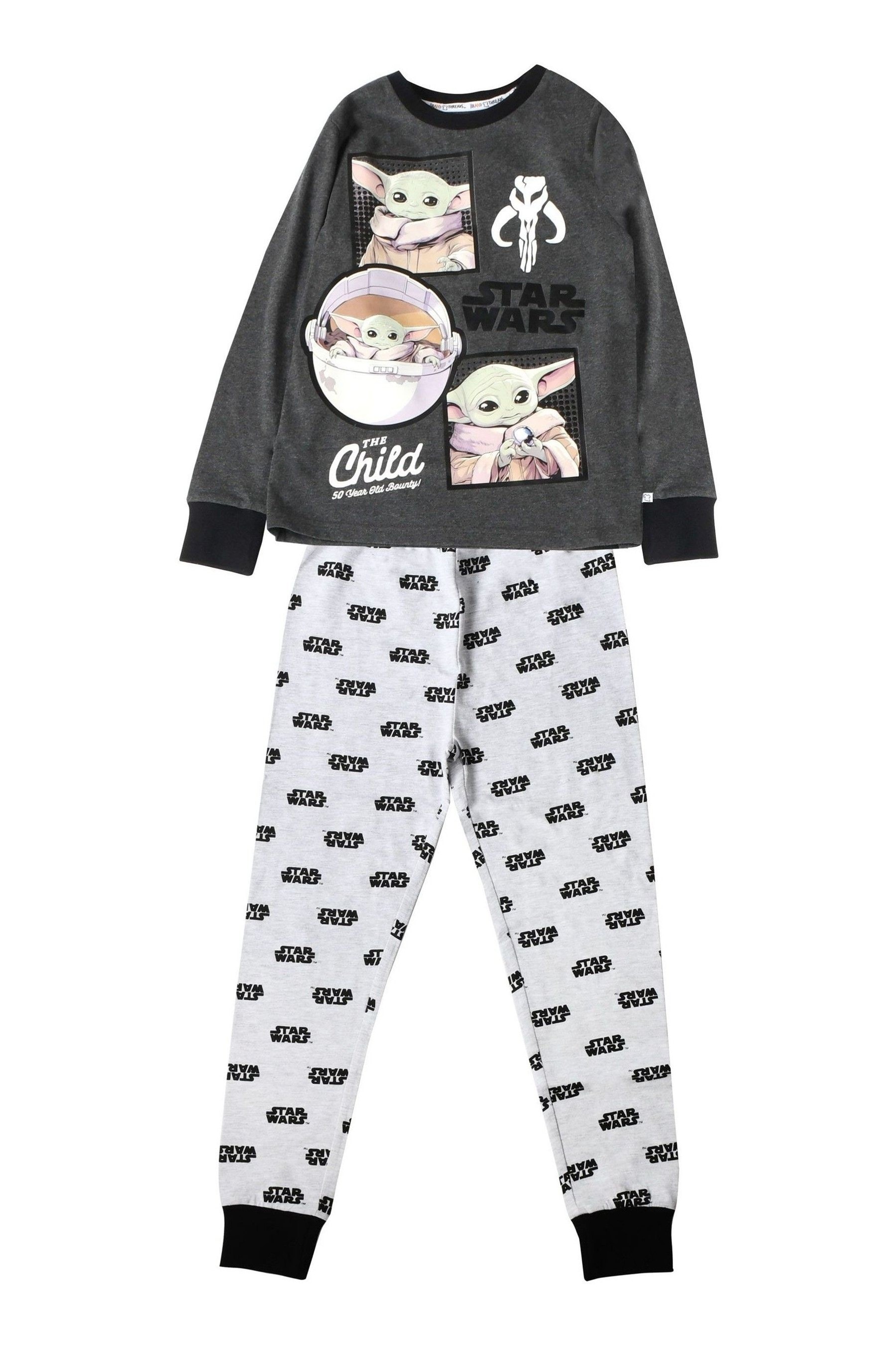 Buy Brand Threads Grey Star Wars The Mandalorian Grogu Pyjamas