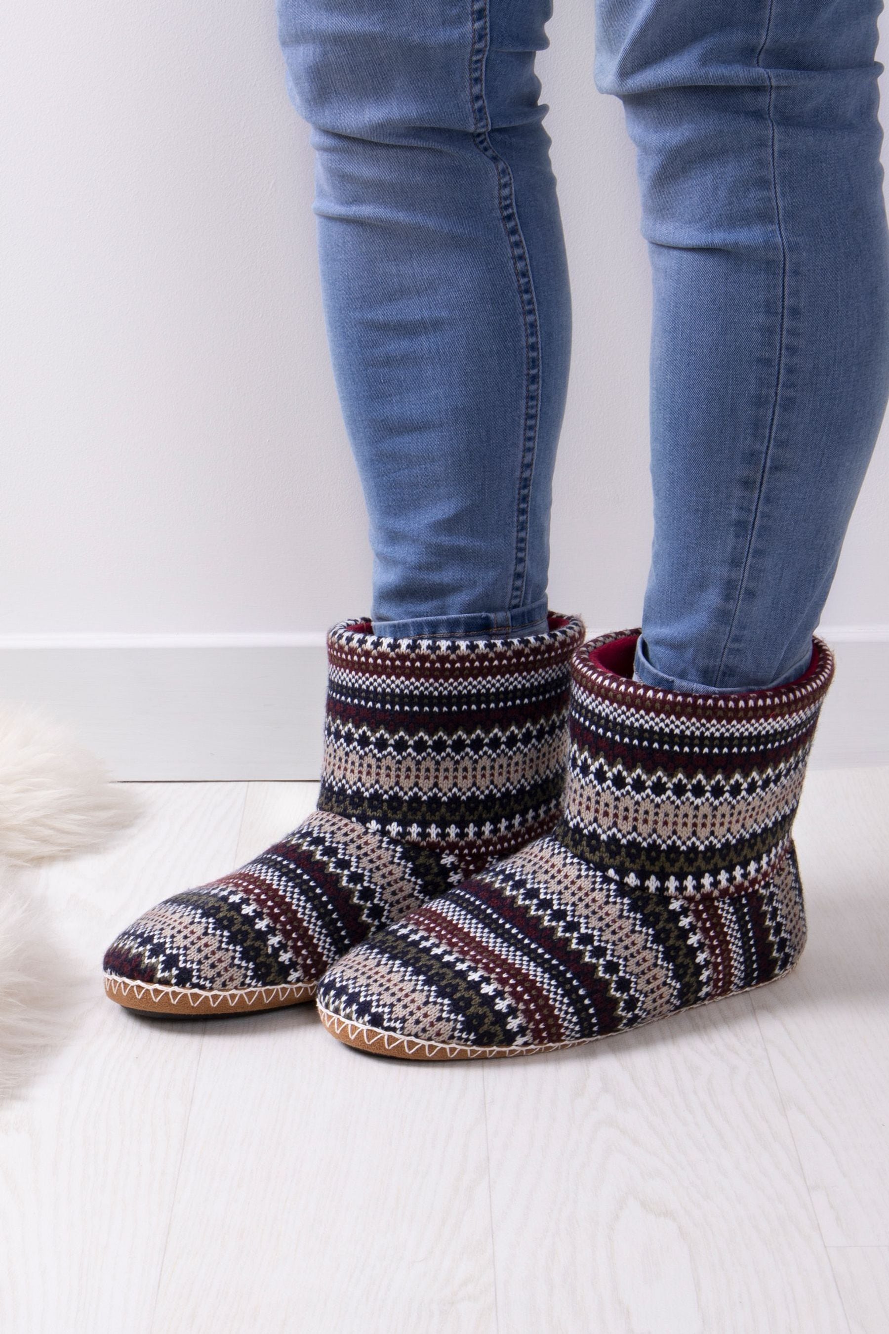 Buy Totes Mens Fair isle Boot Slippers 