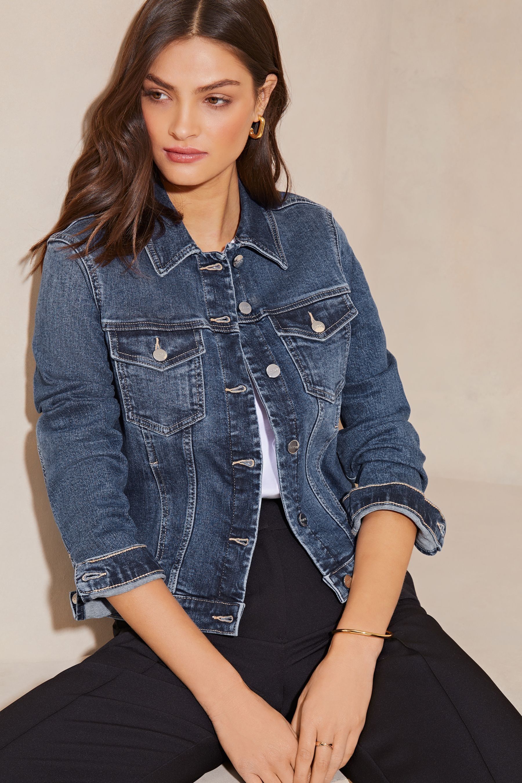 Buy Lipsy Mid Blue Classic Fitted Denim Jacket from the Next UK online shop