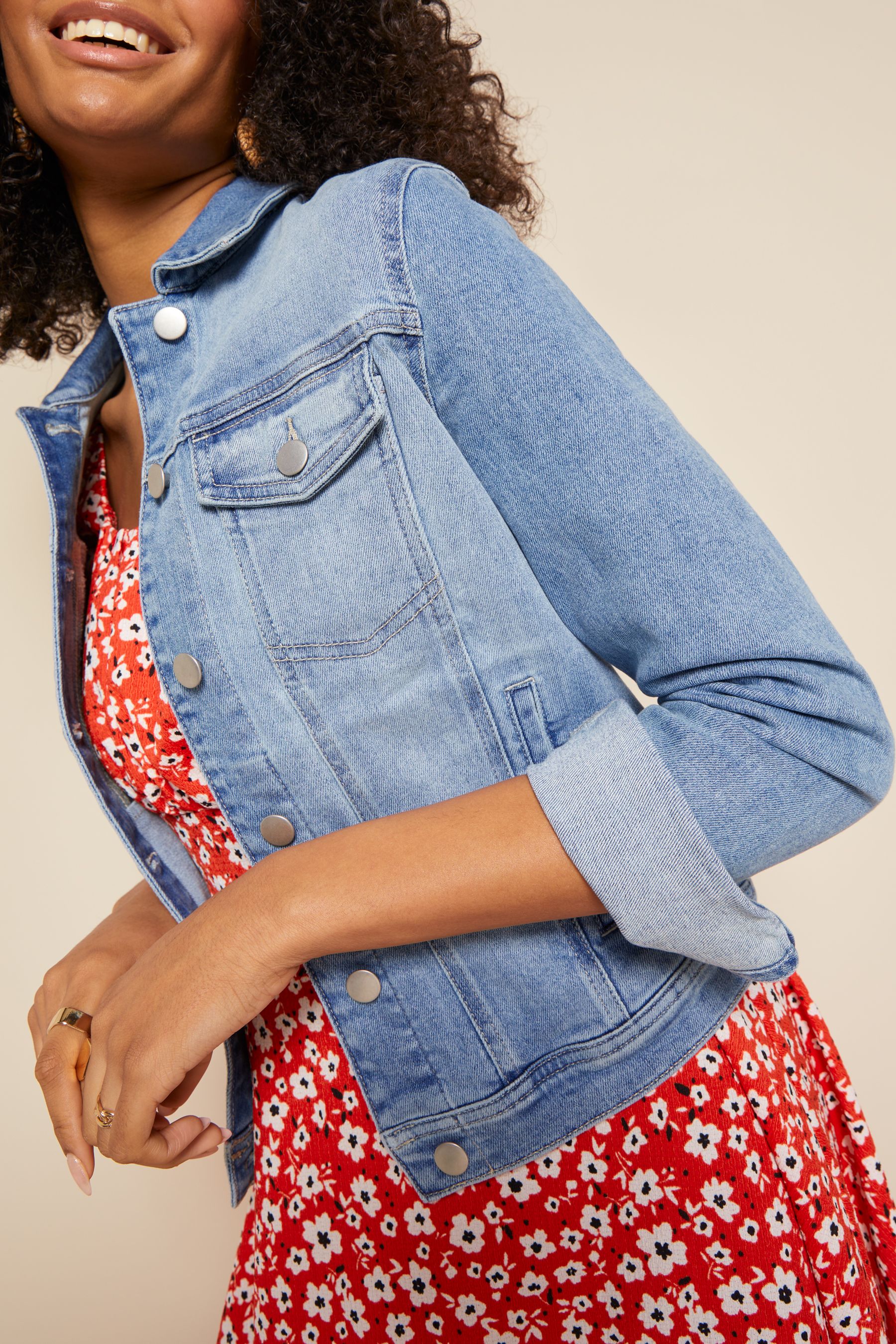 Oasis nancy denim shop jacket light wash