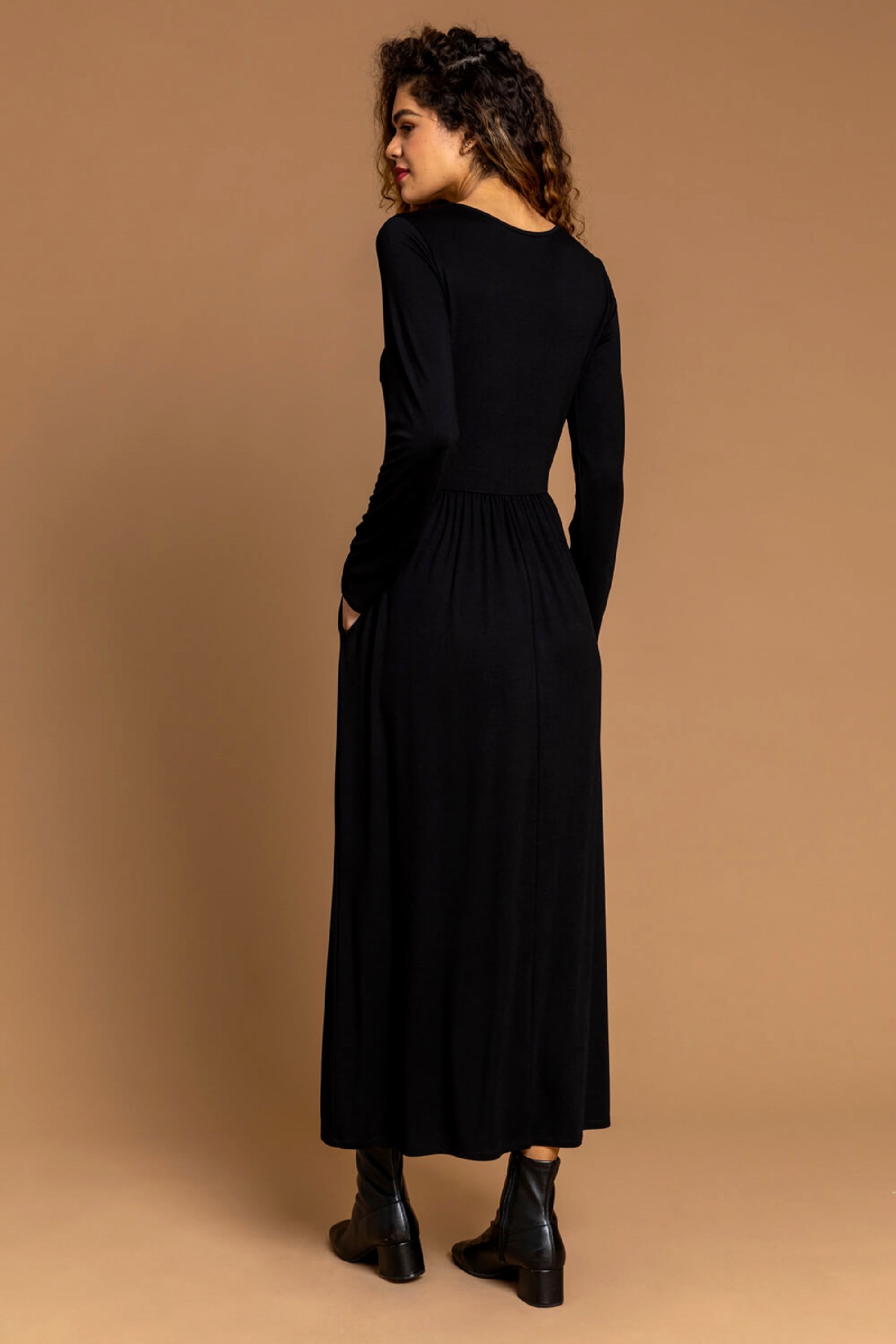 Black jersey maxi dress uk sale