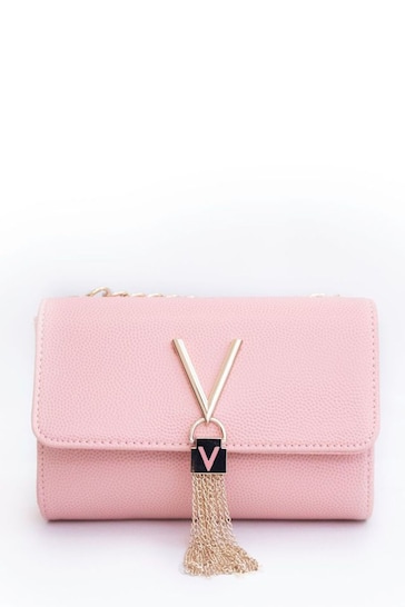 Valentino Bags Pink Divina Crossbody Tassel Bag