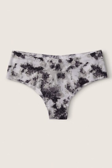 Victoria's Secret PINK Tie Dye Cement Grey and White No Show Cheeky Knickers