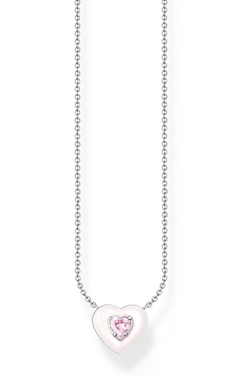 Thomas Sabo Pink Necklace Heart with Pink Stones Silver