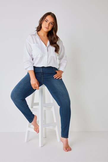 Yours Curve Blue Skinny Stretch AVA Jeans