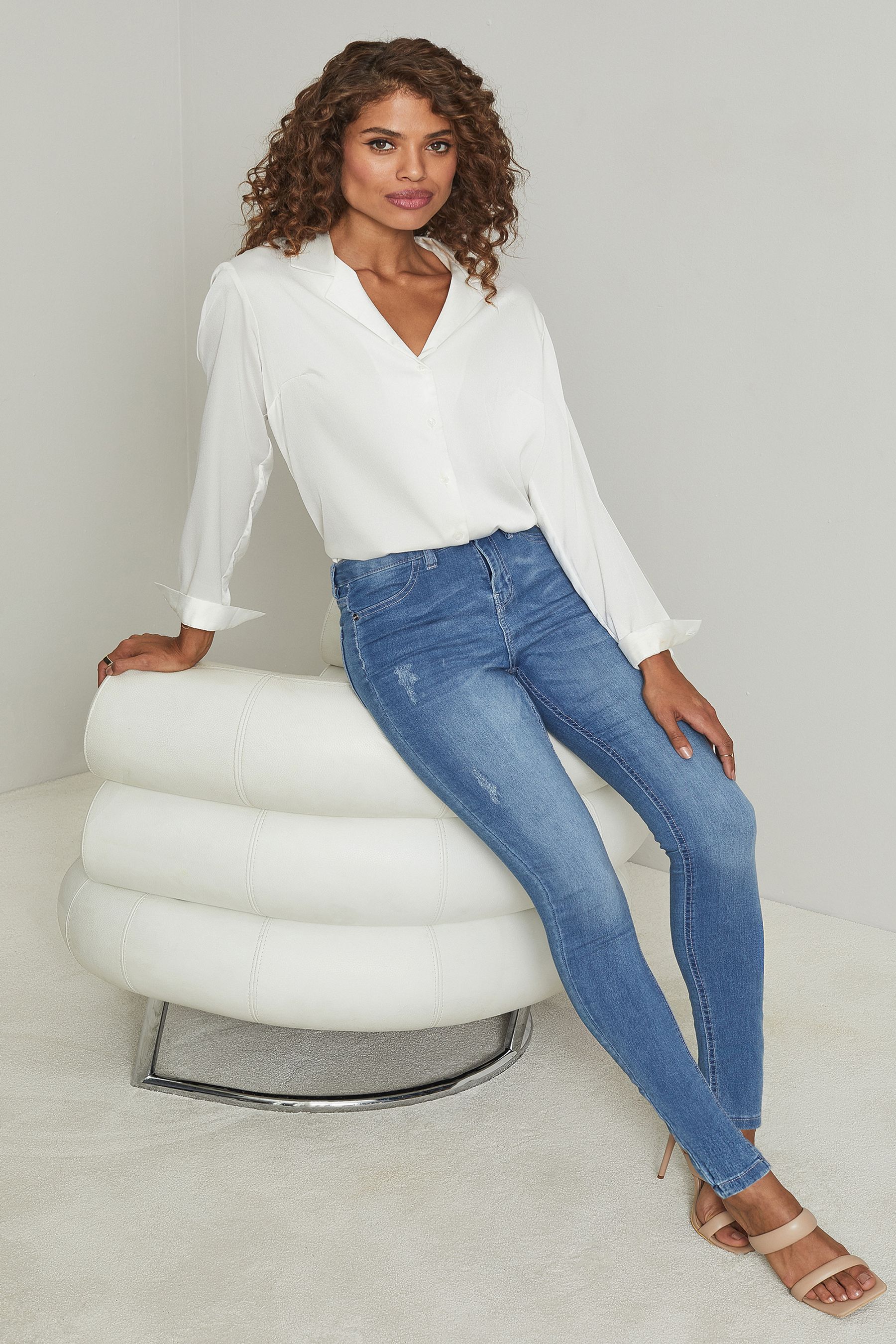 Lipsy super stretch zip skinny jeans online