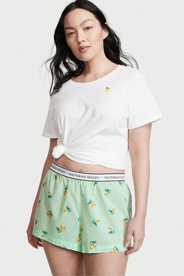 Victoria's Secret Ice Mint Green Dot Cotton T-Shirt Short Pyjamas