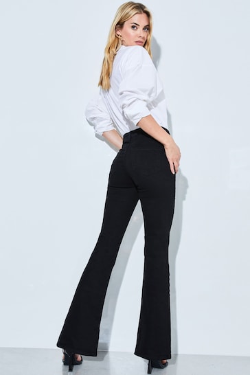 Lipsy Black Mid Rise Flare Jeans