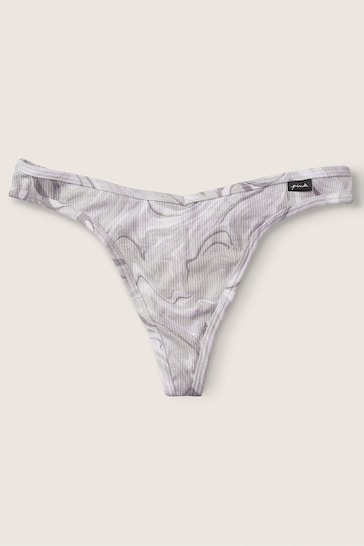 Victoria's Secret PINK Grey Cotton Thong Knickers