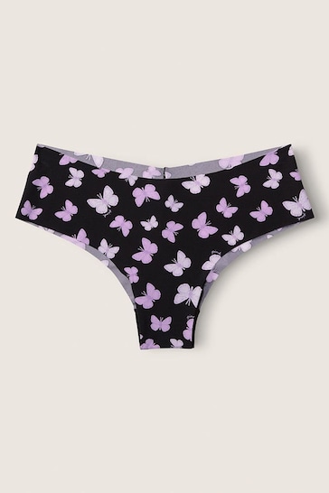 Victoria's Secret PINK Pure Black Butterfly No Show Cheeky Knickers