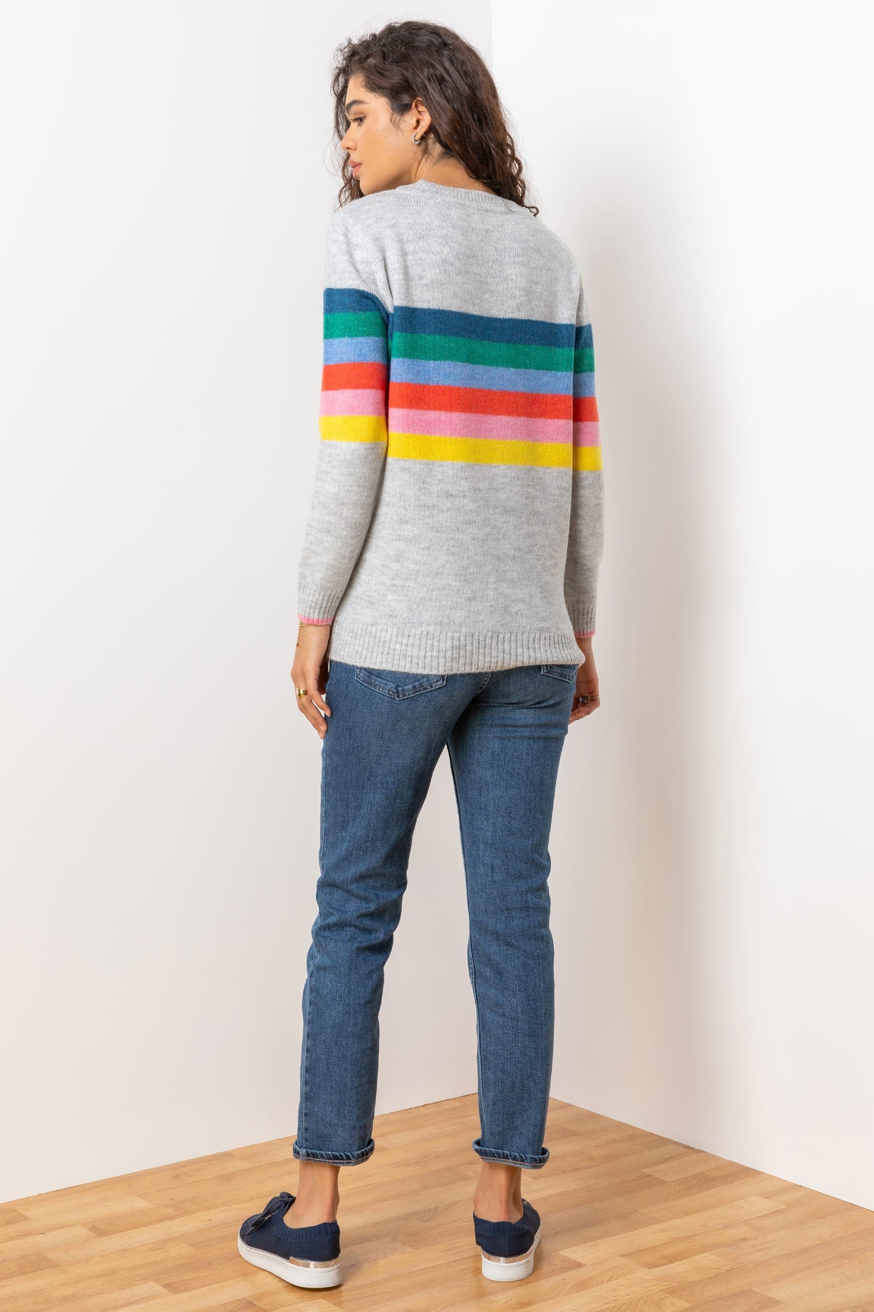 Grey jumper 2025 rainbow stripe