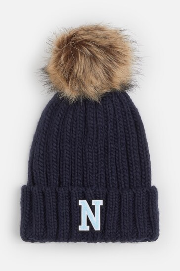 Personalised Adults Monogram Fur Pom Beanie Hat by Dollymix
