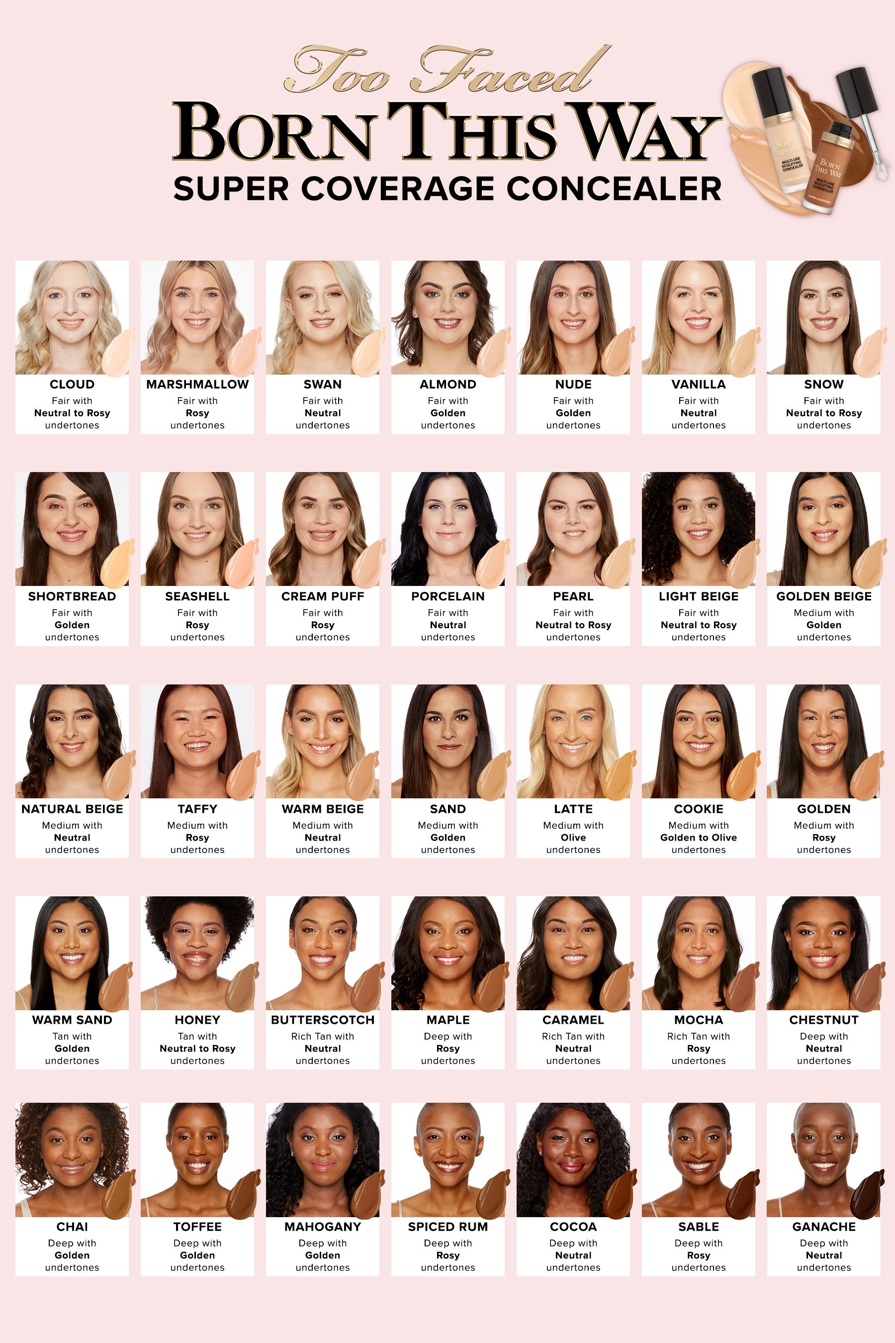 Too faced born this online way concealer swatches
