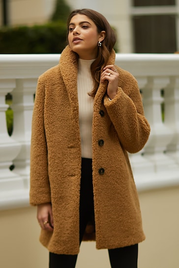 Buy Friends Like These Camel Teddy Coat from the Next UK online shop