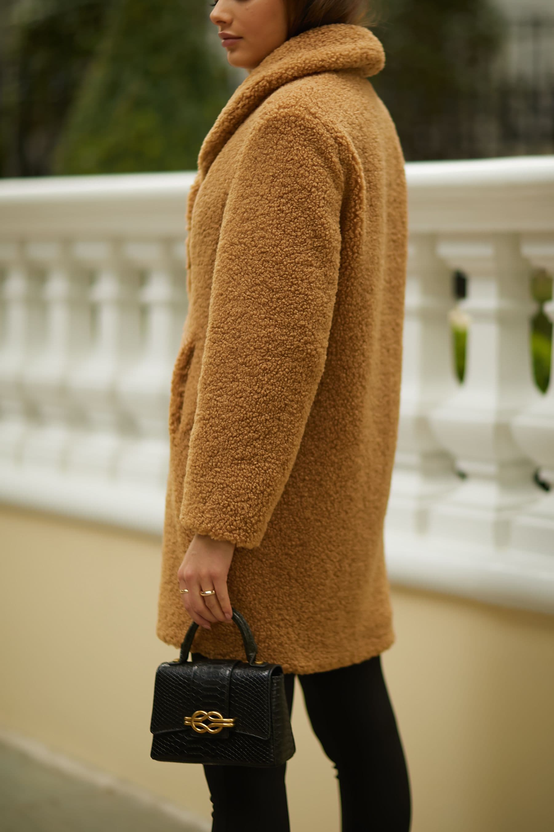 Long camel discount teddy bear coat