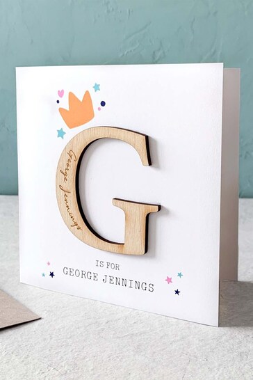 Personalised Large Initial New Baby Card by No Ordinary Gift