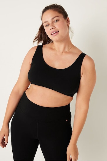 Victoria's Secret PINK Pure Black Cotton Scoop Bralette