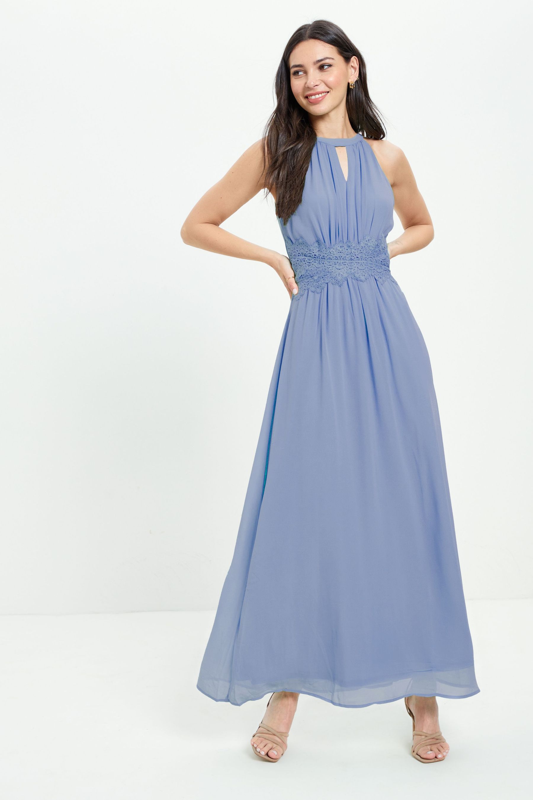 halter neck long dress