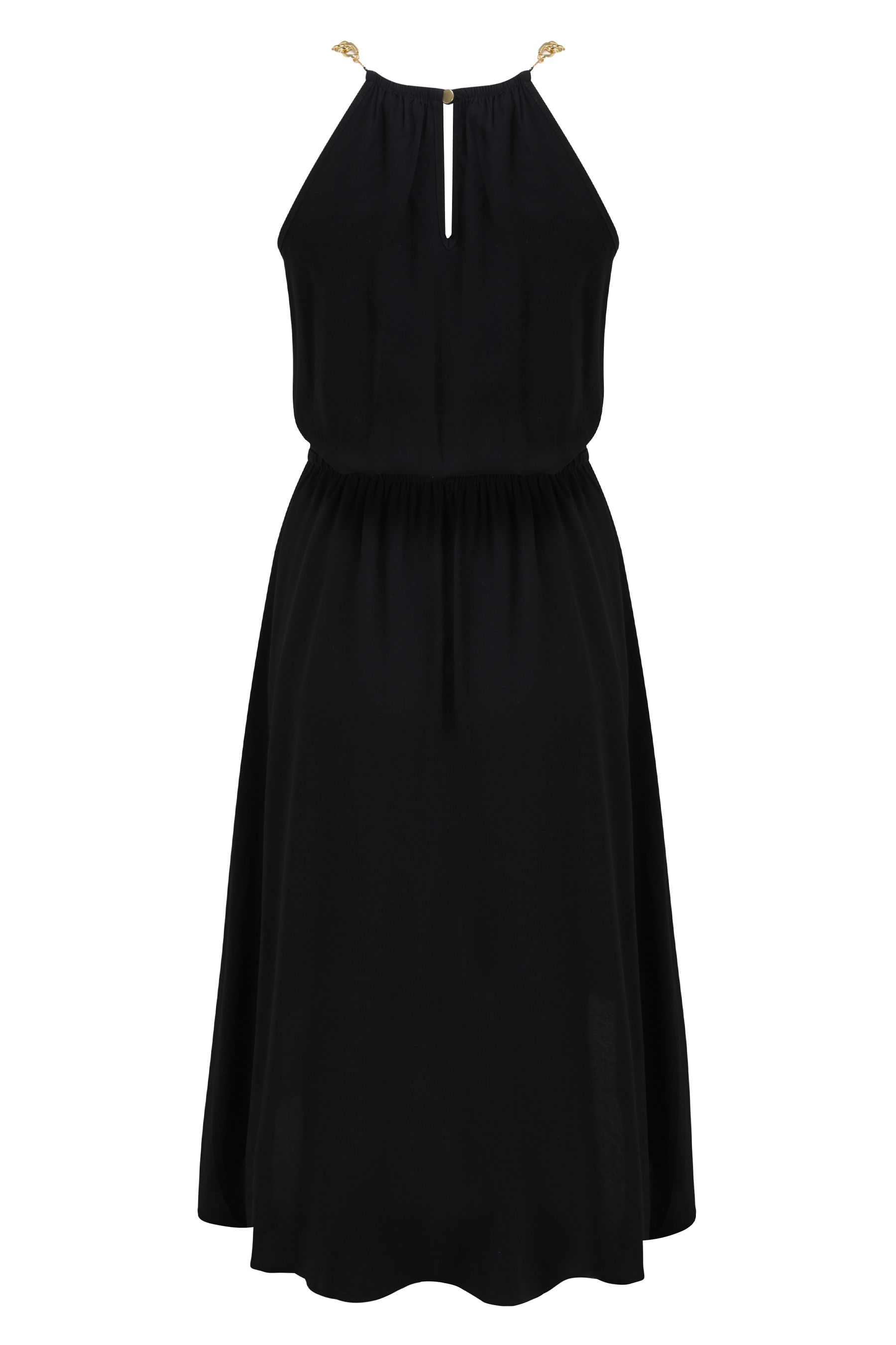 Black and cheap gold chain dress