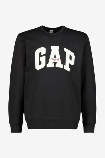 Gap Black Original Logo Crew Neck Sweatshirt