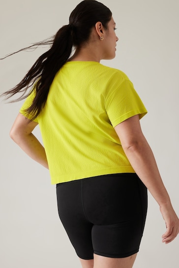 Athleta Yellow Ether Seamless Mesh T-Shirt