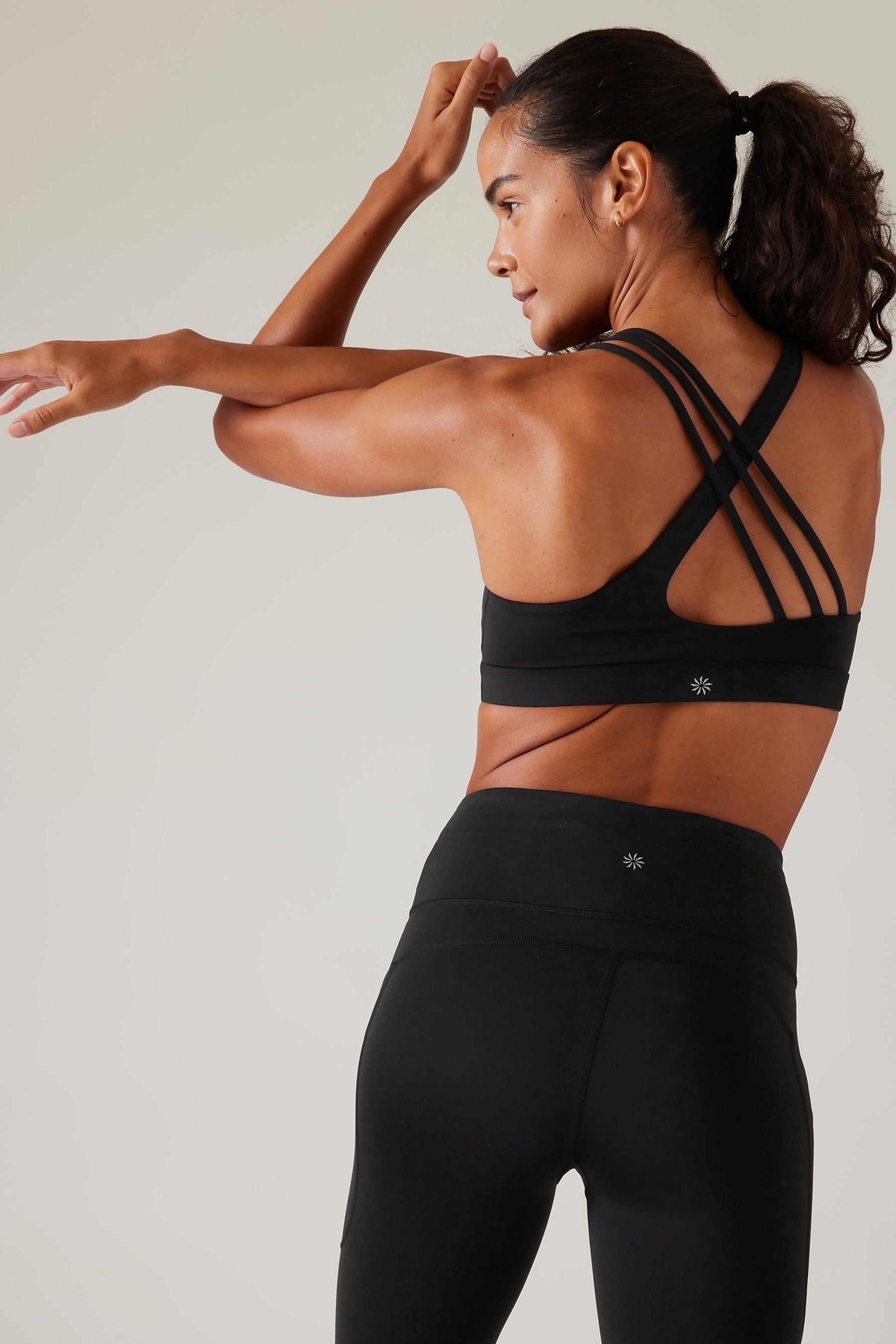 Athleta Black A C Cup Train Free Medium Impact Sports Bra