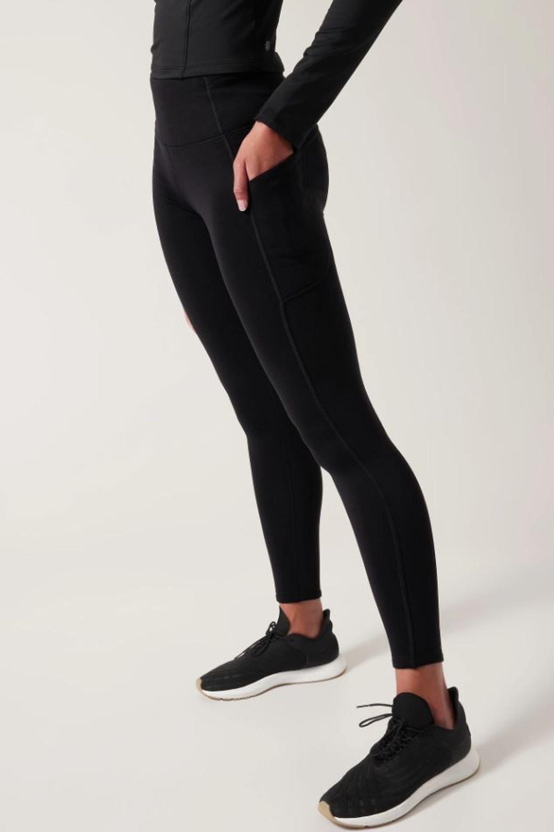 Athleta top metallic leggings