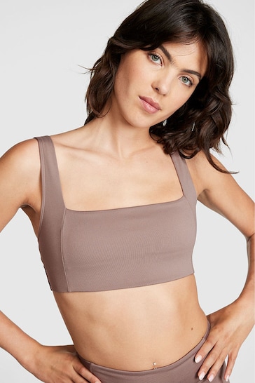 Victoria's Secret PINK Iced Coffee Brown Non Wired Lightly Lined Sports Bra