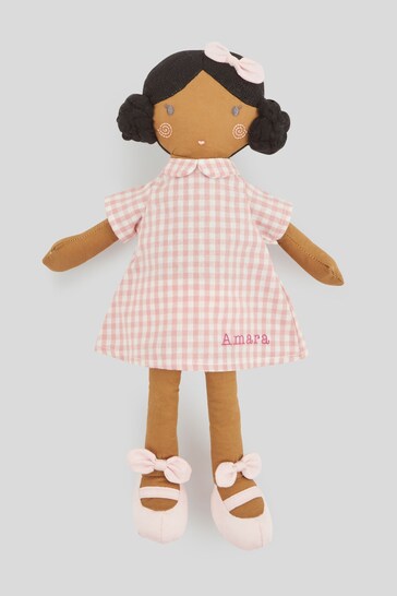 Personalised My 1st Doll in Pink Dress with Dark Hair by My 1st Years