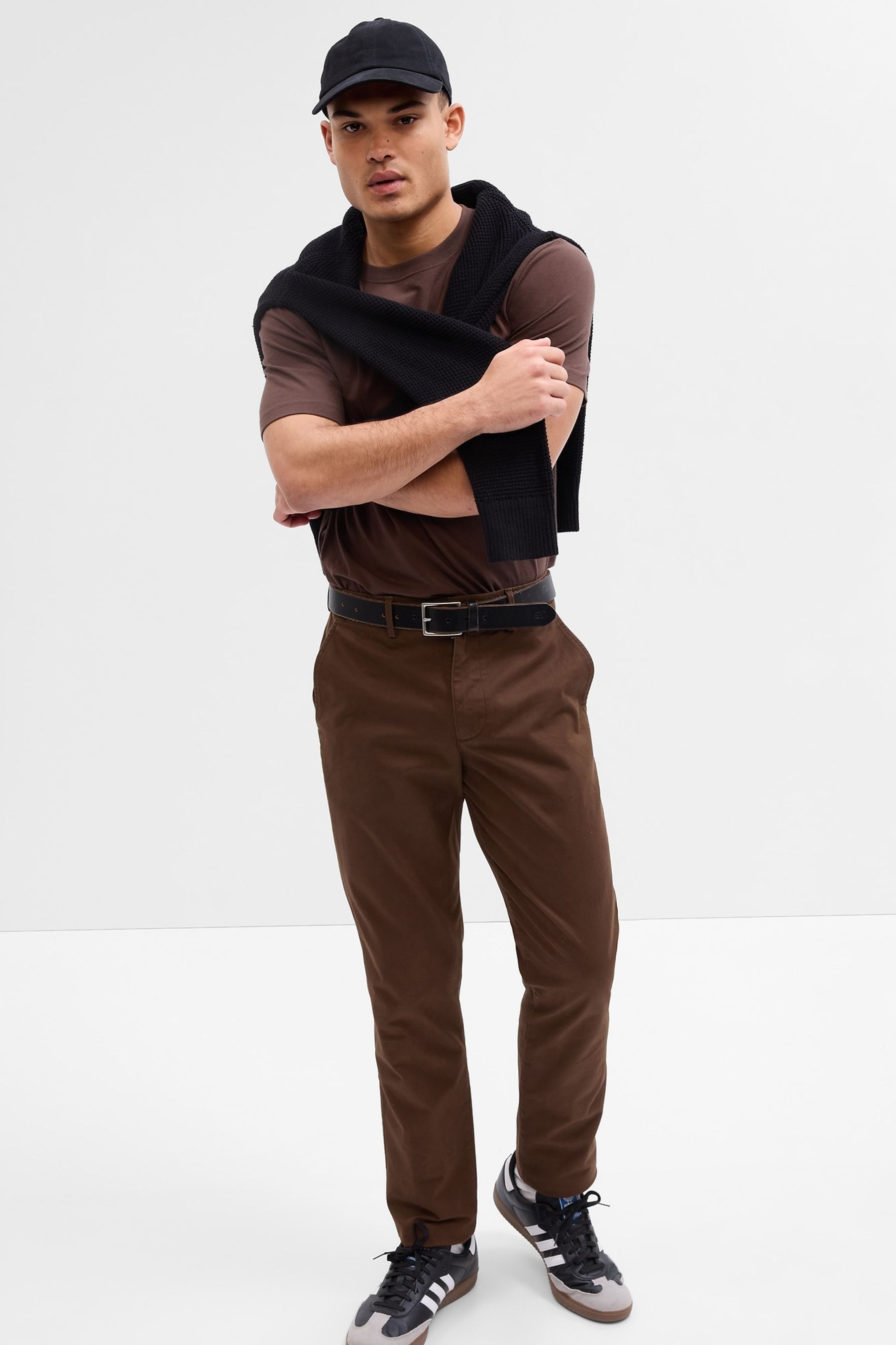 Buy Gap Dark Brown Chinos in Skinny Fit with Washwell from the