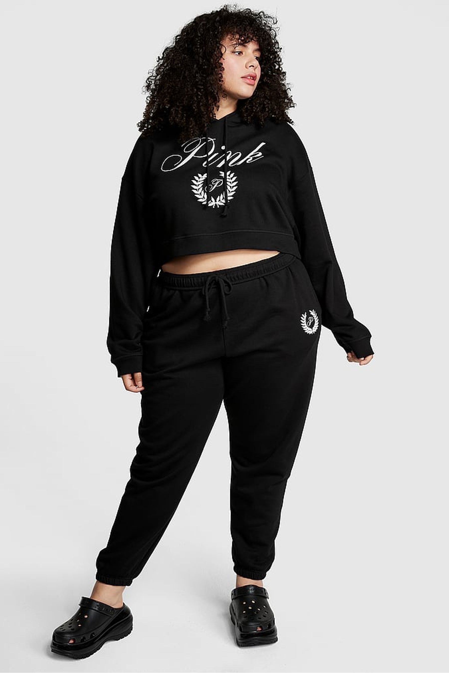 Pink and hot sale black joggers