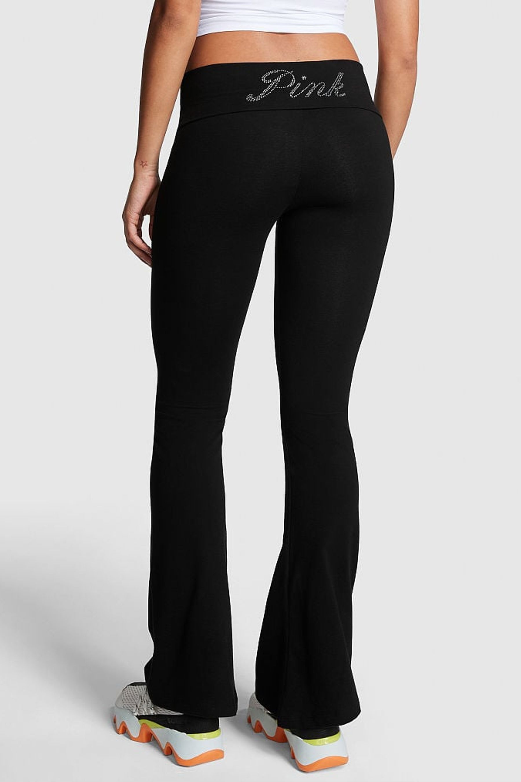 Foldover flare clearance yoga pants