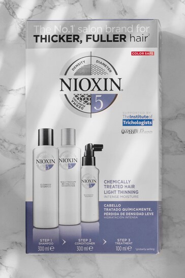 Nioxin 3-Part System 5 Loyalty Kit for Chemically Treated Hair with Light Thinning
