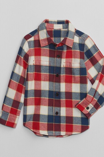 Gap Red Flannel Long Sleeve Sts Shirt