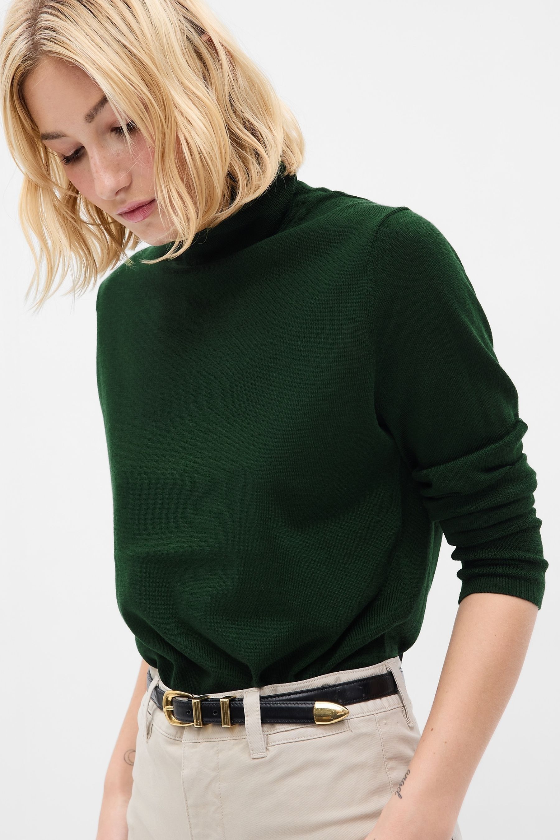 Buy Gap Green Merino Wool Turtle Neck Jumper from the Next UK
