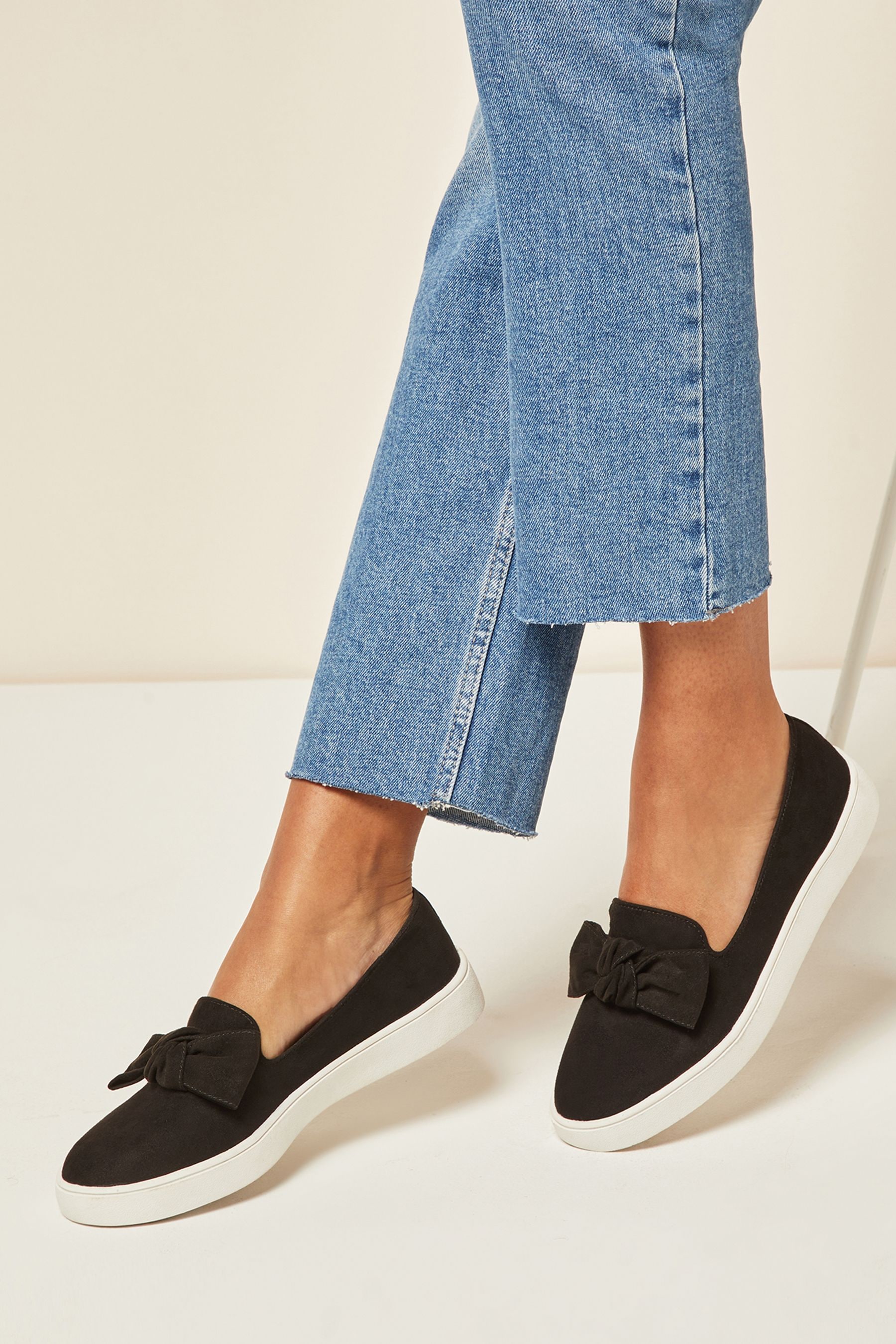Bow front slip on trainers 2025
