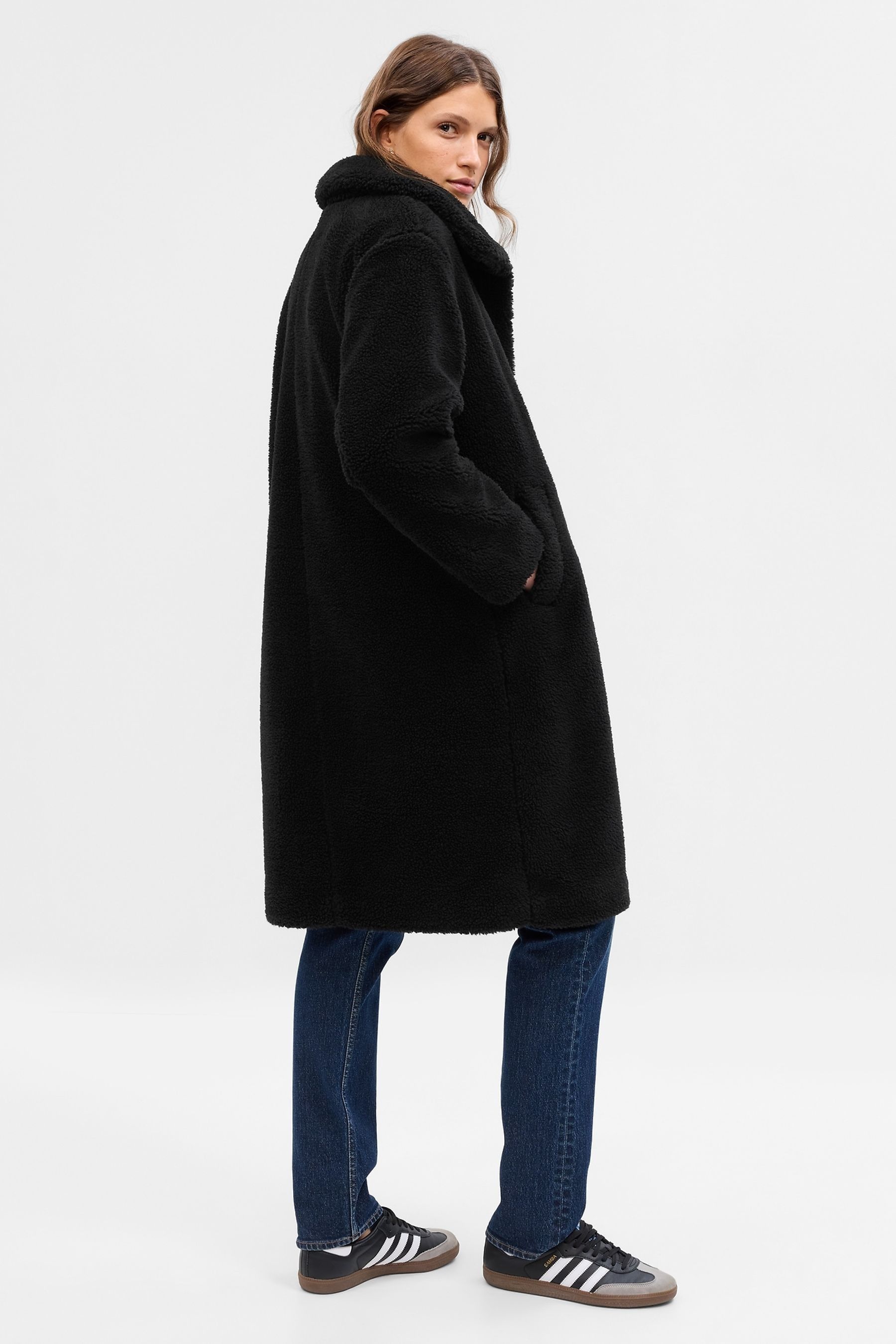Long store sherpa coat