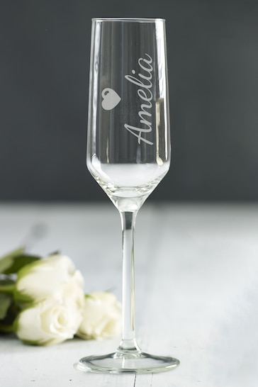 Personalised Single Champagne Glass by Loveabode