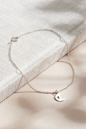 Personalised Crescent Moon Bracelet by Posh Totty