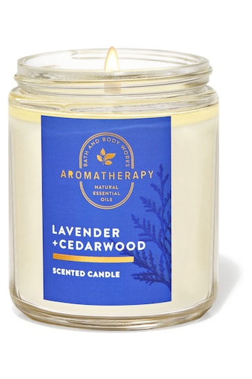 Bath & Body Works Lavender Cedarwood Lavender and Cedarwood Single Wick Candle 7 oz / 198 g