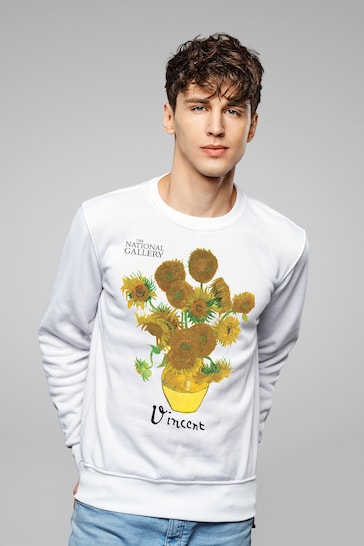 All + Every White The National Gallery Sunflowers Men's Sweatshirt