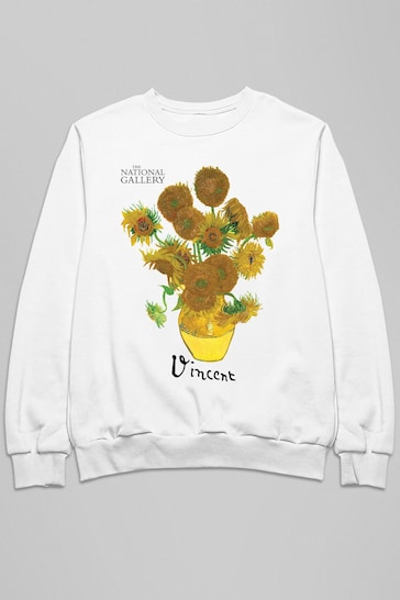 All + Every White The National Gallery Sunflowers Men's Sweatshirt
