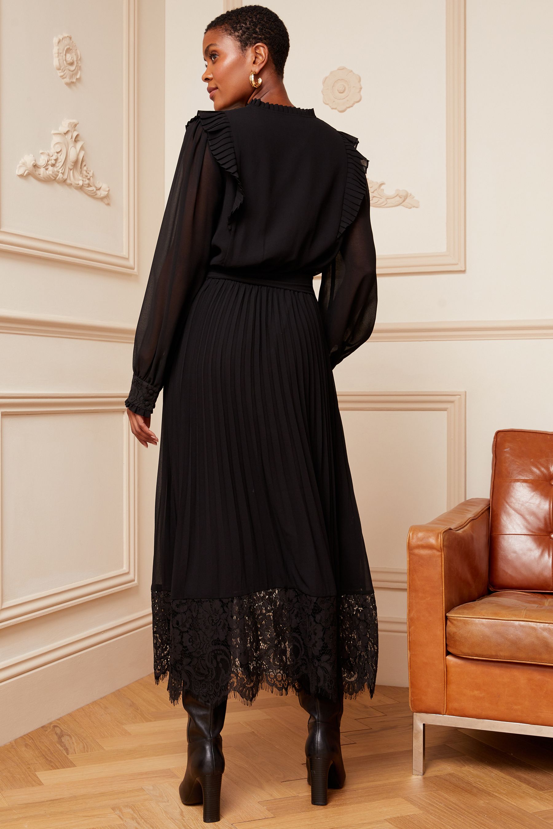 Love by design lace long sleeve midi sales dress