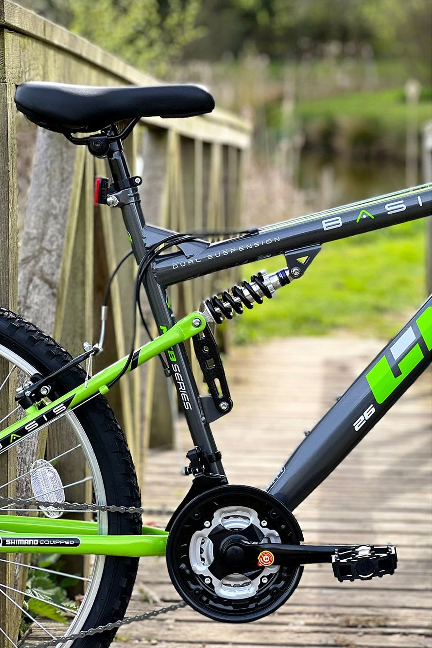 E Bikes Direct Grey Basis Link Dual Suspension Mountain Bike 26In Wheel