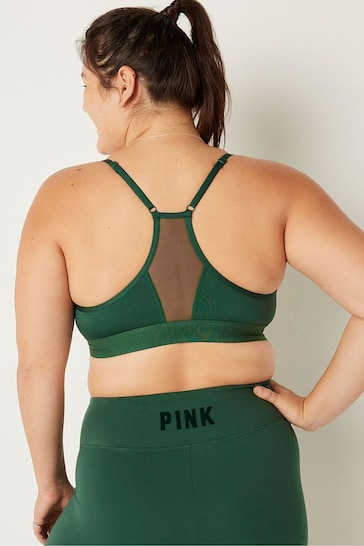 Buy Victoria's Secret PINK Satin Green Lightly Lined Low Impact Sports Bra  from the Next UK online shop