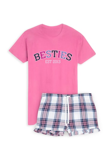 Personalised Besties Pyjama Shorts Set for Women by Dollymix